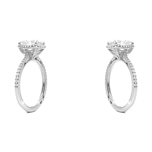 Simply Tacori Cathedral Drape Halo 2ct E VVS2  Oval Lab Diamond Engagement Ring (OV 3139)