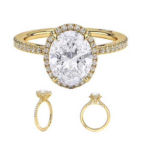 Simply Tacori Cathedral Drape Halo 2ct E VVS2  Oval Lab Diamond Engagement Ring (OV 3139)