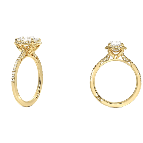 Simply Tacori Cathedral Drape Halo 2ct E VVS2  Oval Lab Diamond Engagement Ring (OV 3139)