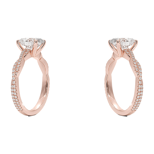 Adorned Luxe Petite Twisted Vine Lab Diamond Engagement Ring Oval Cut 2.5ct E VVS2  (OV 3138)