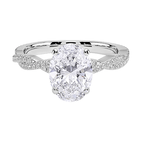 Adorned Luxe Petite Twisted Vine Lab Diamond Engagement Ring Oval Cut 2.5ct E VVS2  (OV 3138)