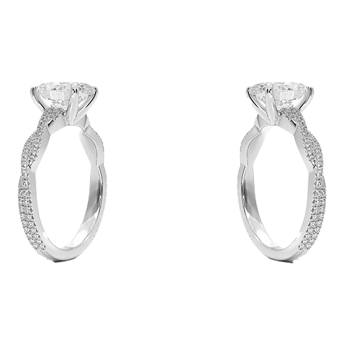 Adorned Luxe Petite Twisted Vine Lab Diamond Engagement Ring Oval Cut 2.5ct E VVS2  (OV 3138)