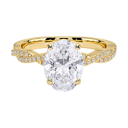 Adorned Luxe Petite Twisted Vine Lab Diamond Engagement Ring Oval Cut 2.5ct E VVS2  (OV 3138)