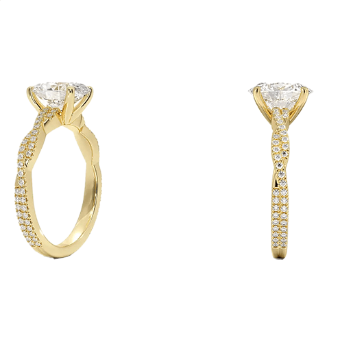 Adorned Luxe Petite Twisted Vine Lab Diamond Engagement Ring Oval Cut 2.5ct E VVS2  (OV 3138)
