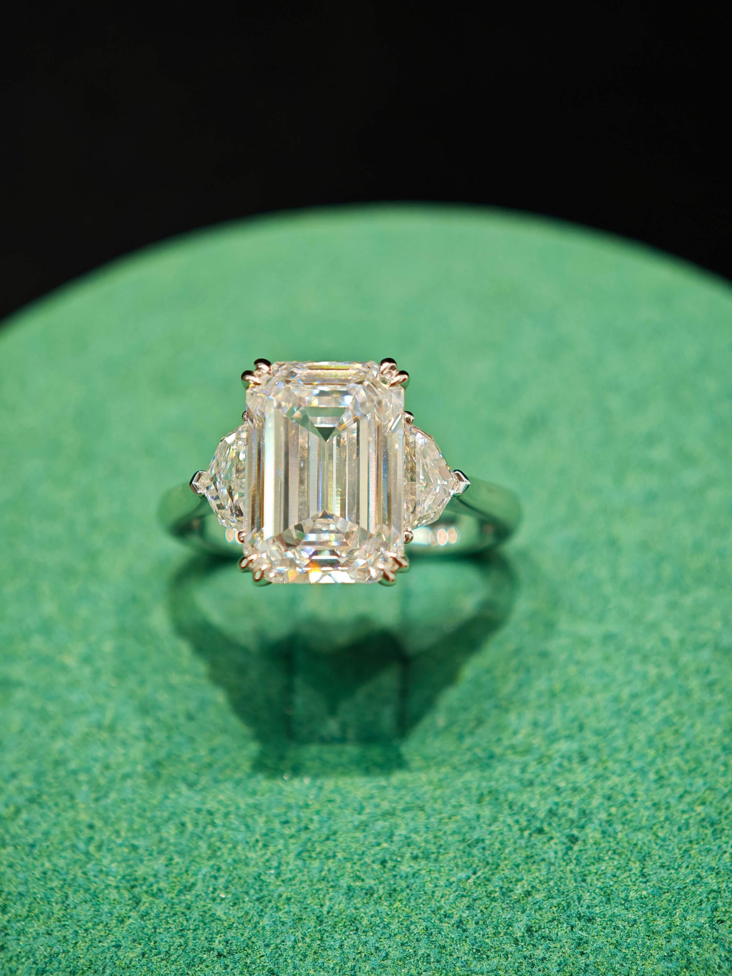 14K 3ct Lab Emerald Cut Diamond Engagement Ring: E VVS2  (EMX5120)