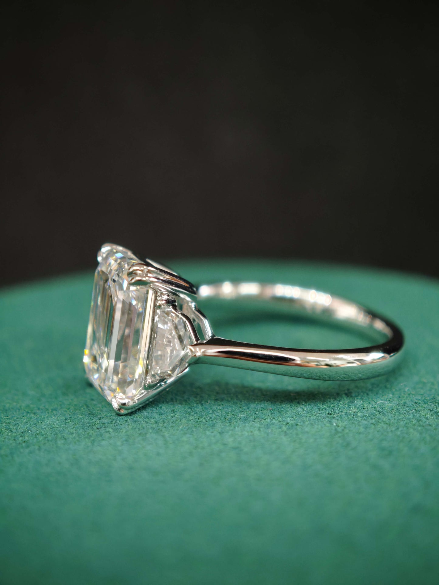 14K 3ct Lab Emerald Cut Diamond Engagement Ring: E VVS2  (EMX5120)