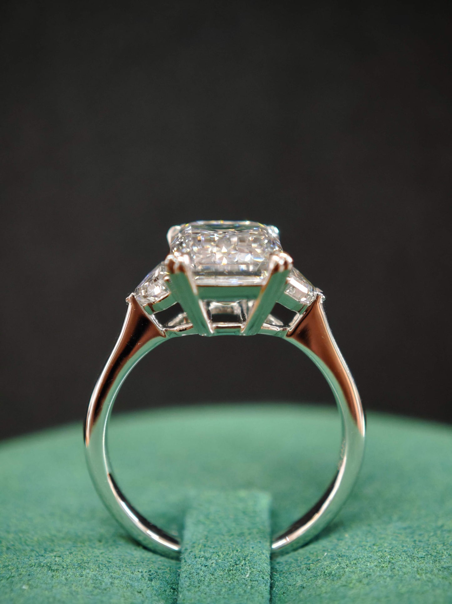 14K 3ct Lab Emerald Cut Diamond Engagement Ring: E VVS2  (EMX5120)