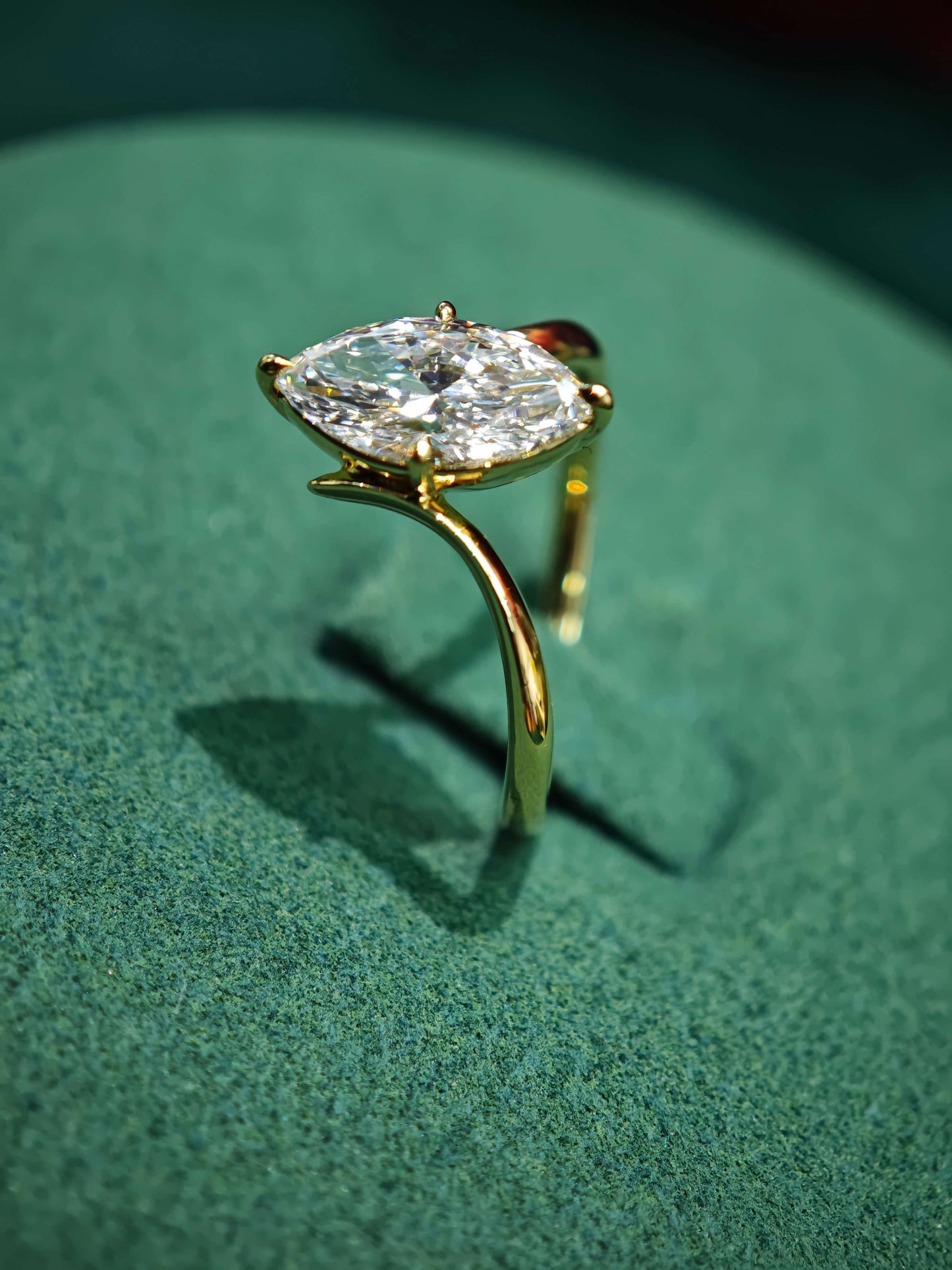 14K Gold V-Shape Lab Marquise Diamond Ring Trio 1.5ct F vs1  (MARX 8120)