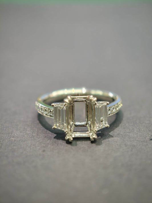 Lab Diamond Engagement Ring, 14K Gold, 2CT, F VS1, Emerald Cut,IGI Certified,Engagement Rings(EMX 4190)