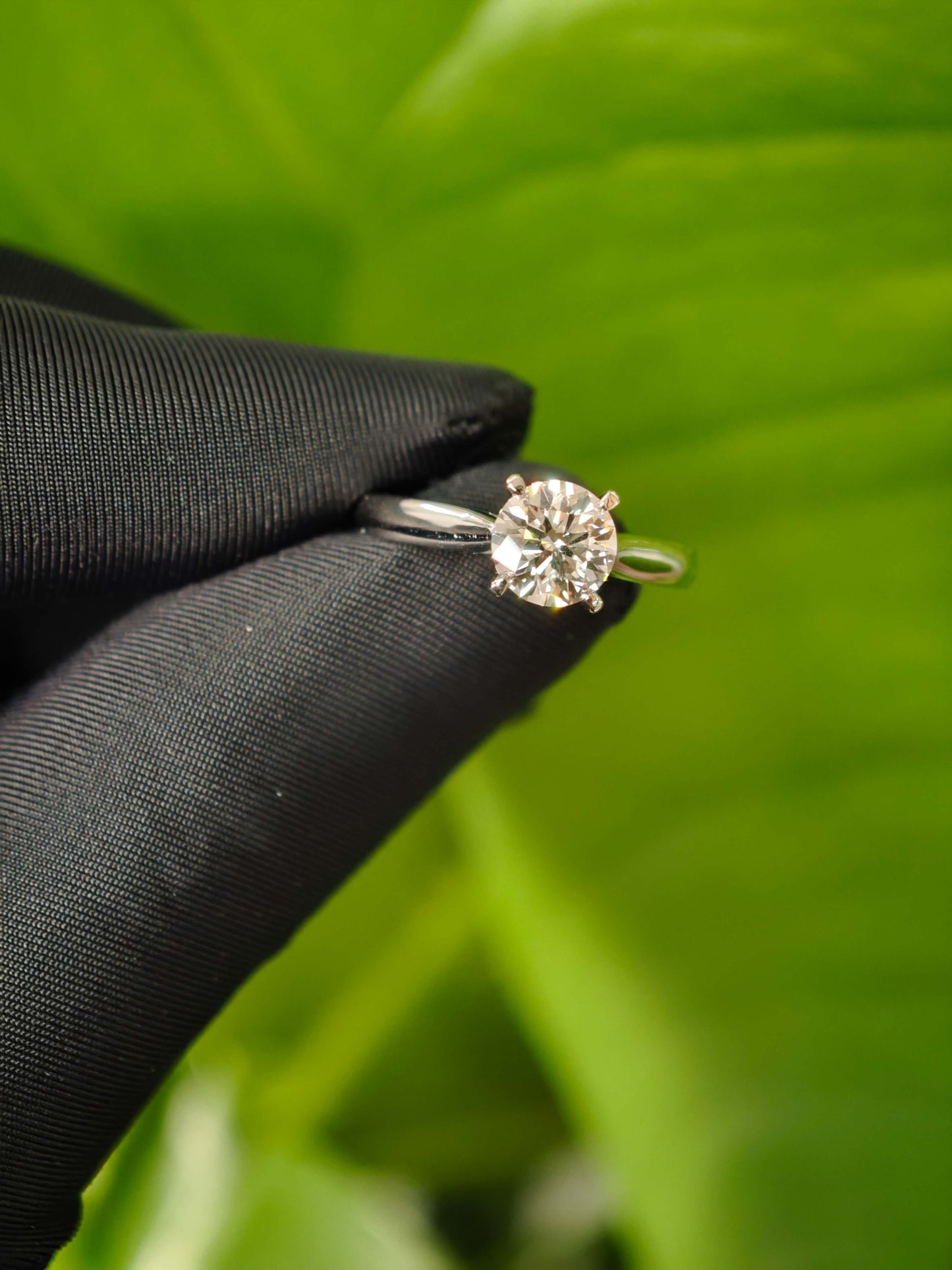 Classic 1ct Lab Diamond Solitaire Engagement Ring in 14K White Gold  ( RO 839 )