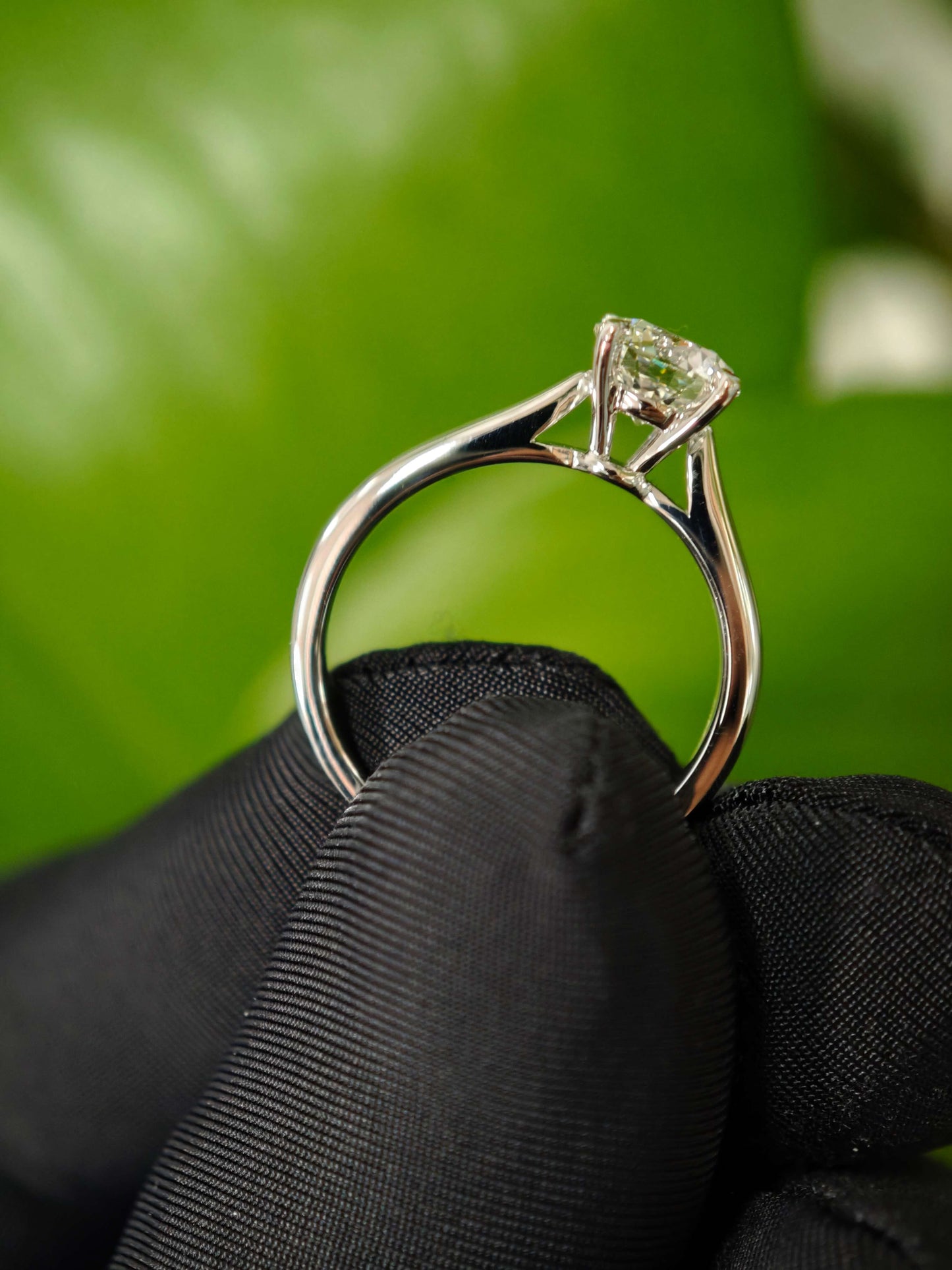 Classic 1ct Lab Diamond Solitaire Engagement Ring in 14K White Gold  ( RO 839 )