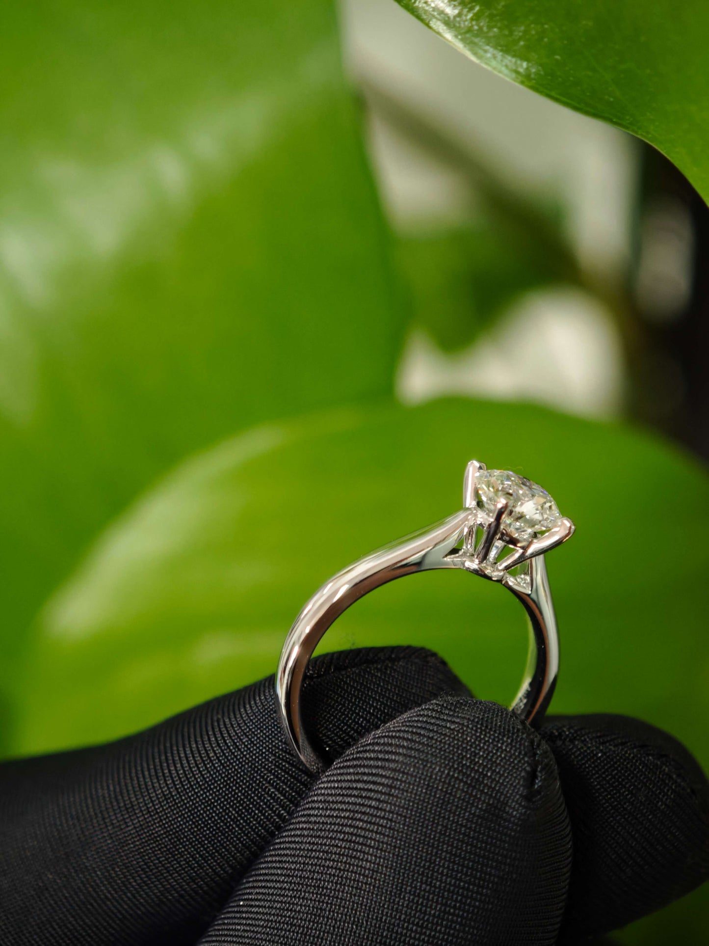 Classic 1ct Lab Diamond Solitaire Engagement Ring in 14K White Gold  ( RO 839 )