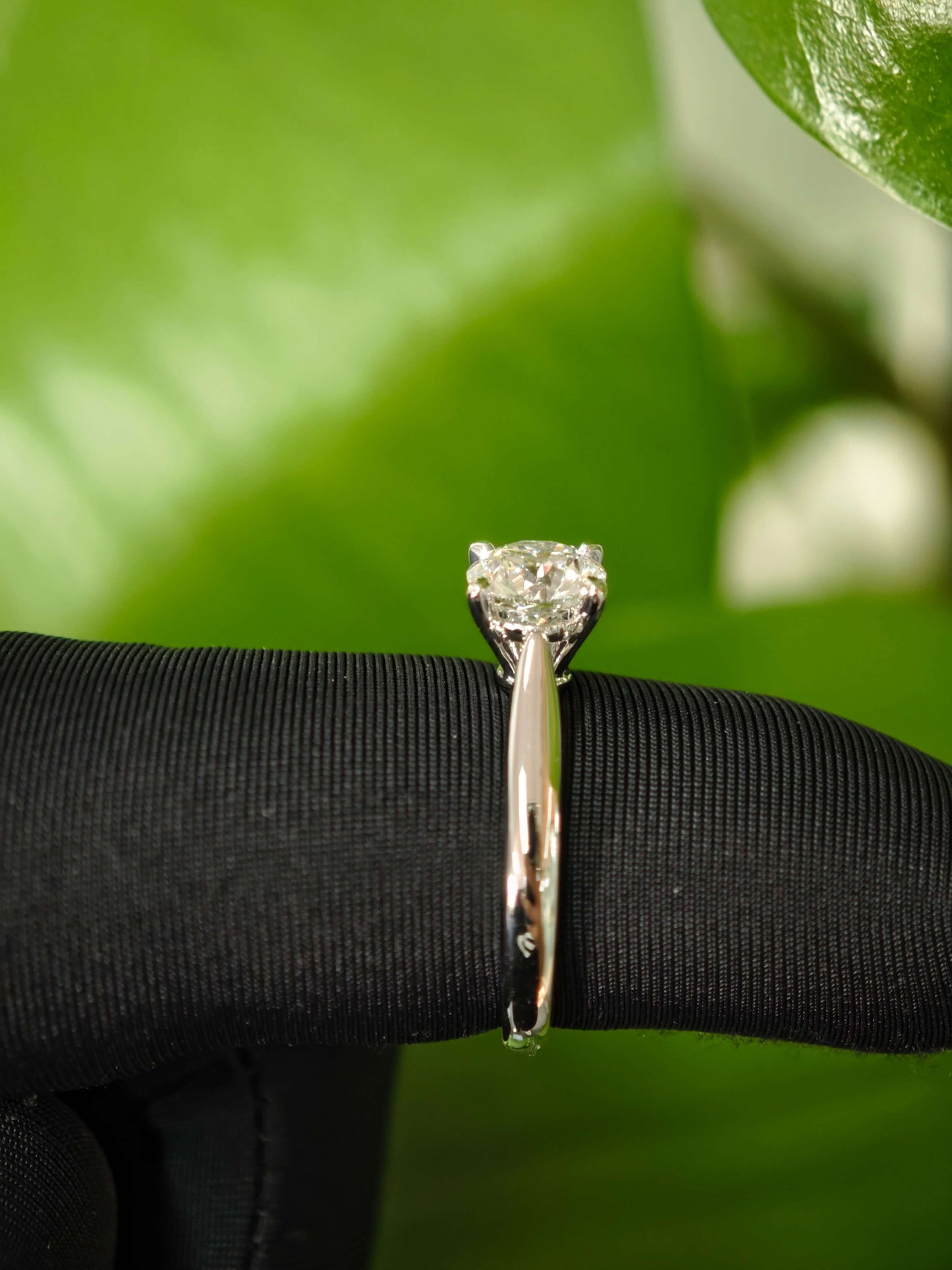 Classic 1ct Lab Diamond Solitaire Engagement Ring in 14K White Gold  ( RO 839 )