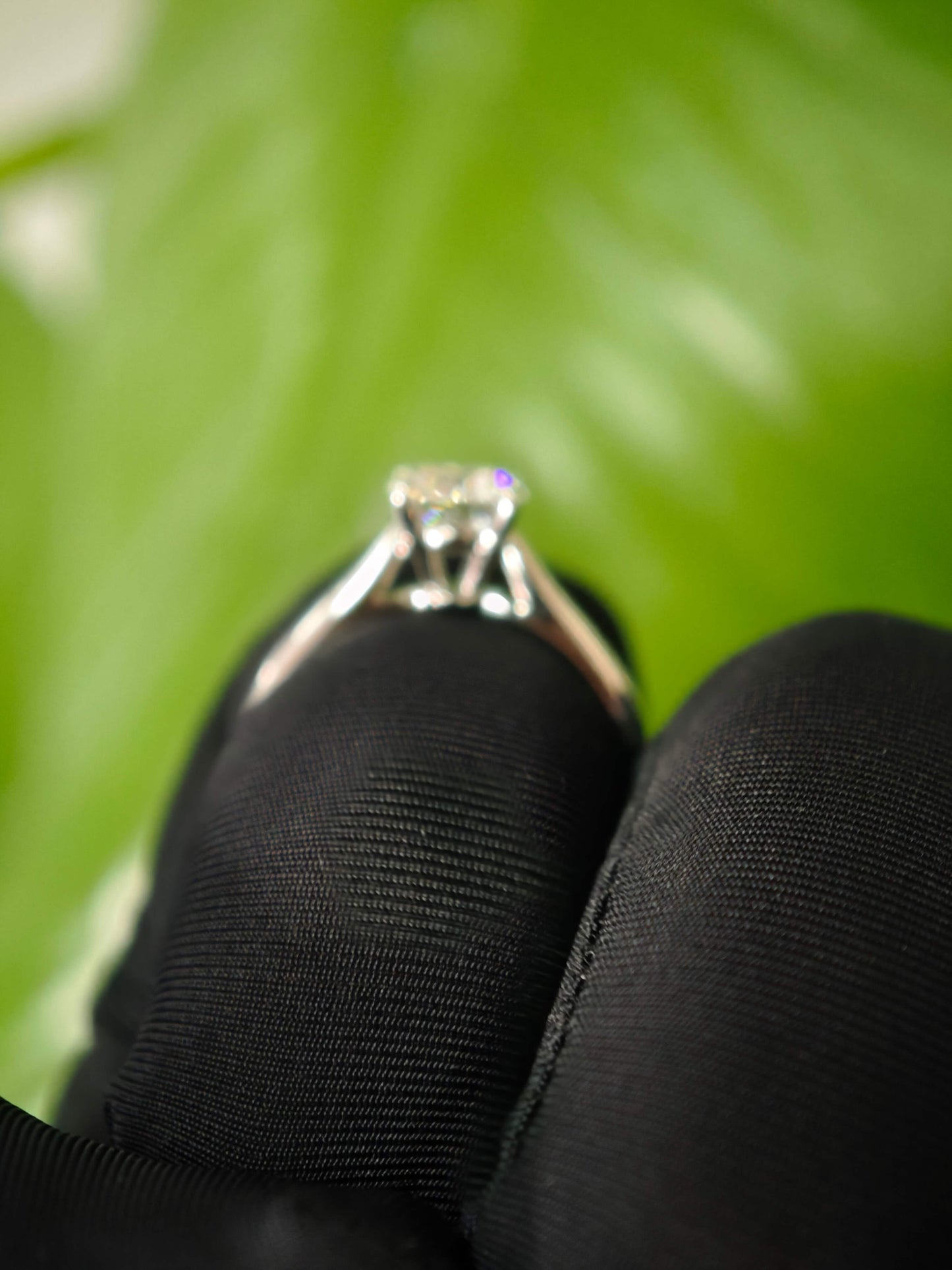 Classic 1ct Lab Diamond Solitaire Engagement Ring in 14K White Gold  ( RO 839 )