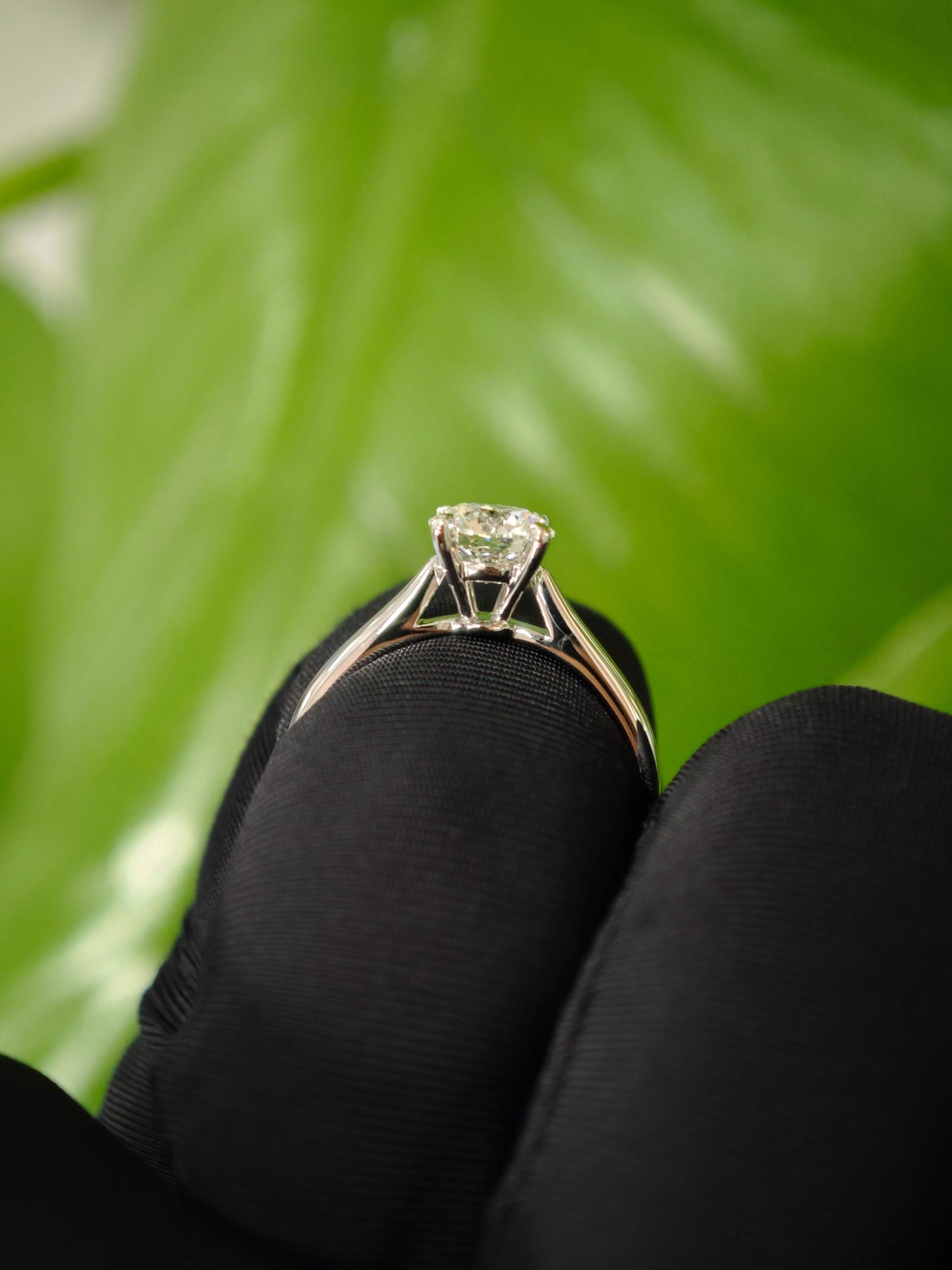 Classic 1ct Lab Diamond Solitaire Engagement Ring in 14K White Gold  ( RO 839 )