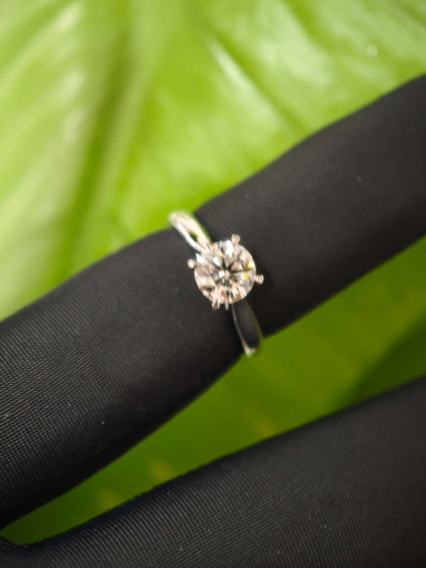 Classic 1ct Lab Diamond Solitaire Engagement Ring in 14K White Gold  ( RO 839 )