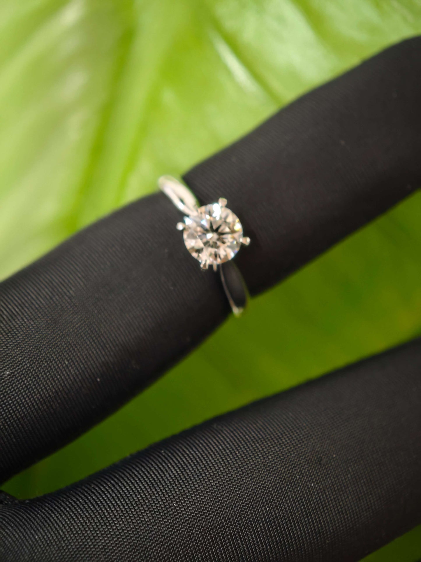 Classic 1ct Lab Diamond Solitaire Engagement Ring in 14K White Gold  ( RO 839 )