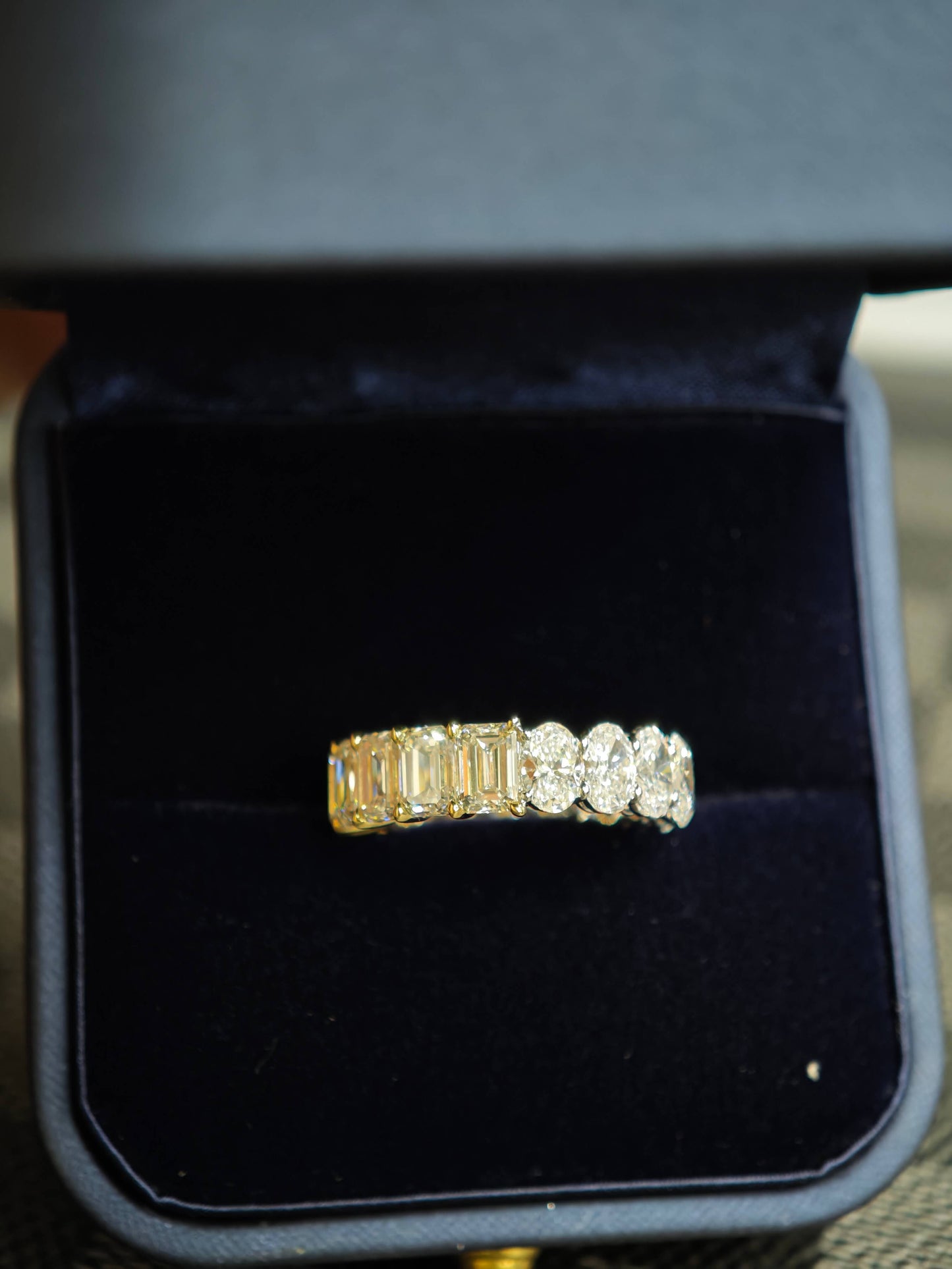 Solid 18K Gold Two-Tone Lab Diamond Eternity Band Ring (BMX 0980)