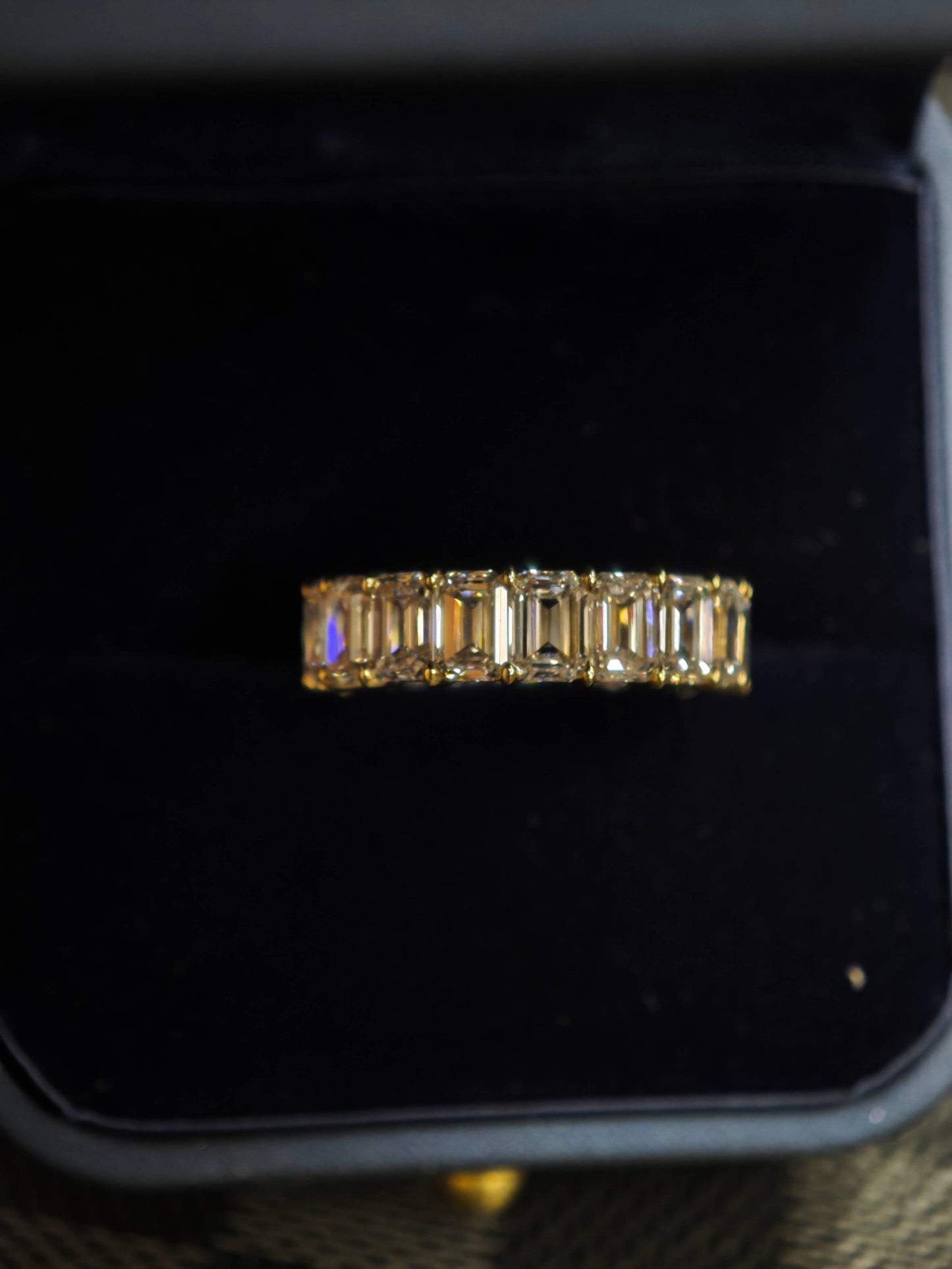 Solid 18K Gold Two-Tone Lab Diamond Eternity Band Ring (BMX 0980)