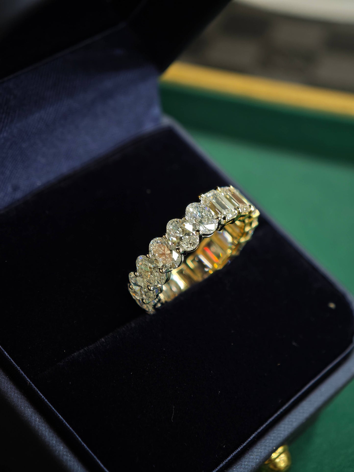Solid 18K Gold Two-Tone Lab Diamond Eternity Band Ring (BMX 0980)