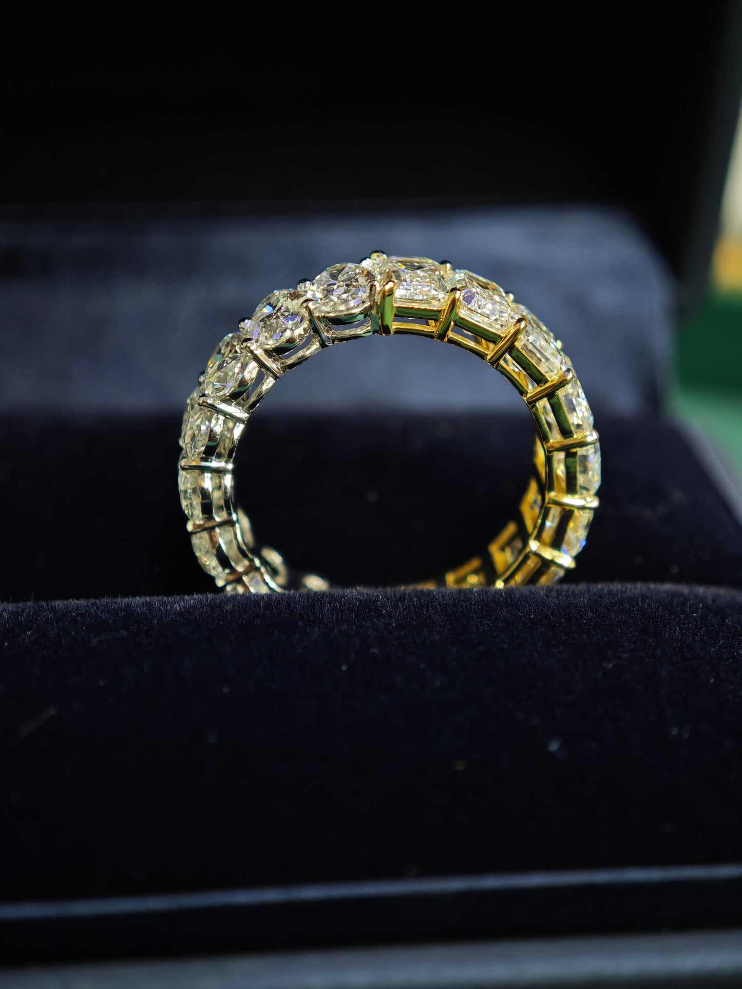 Solid 18K Gold Two-Tone Lab Diamond Eternity Band Ring (BMX 0980)