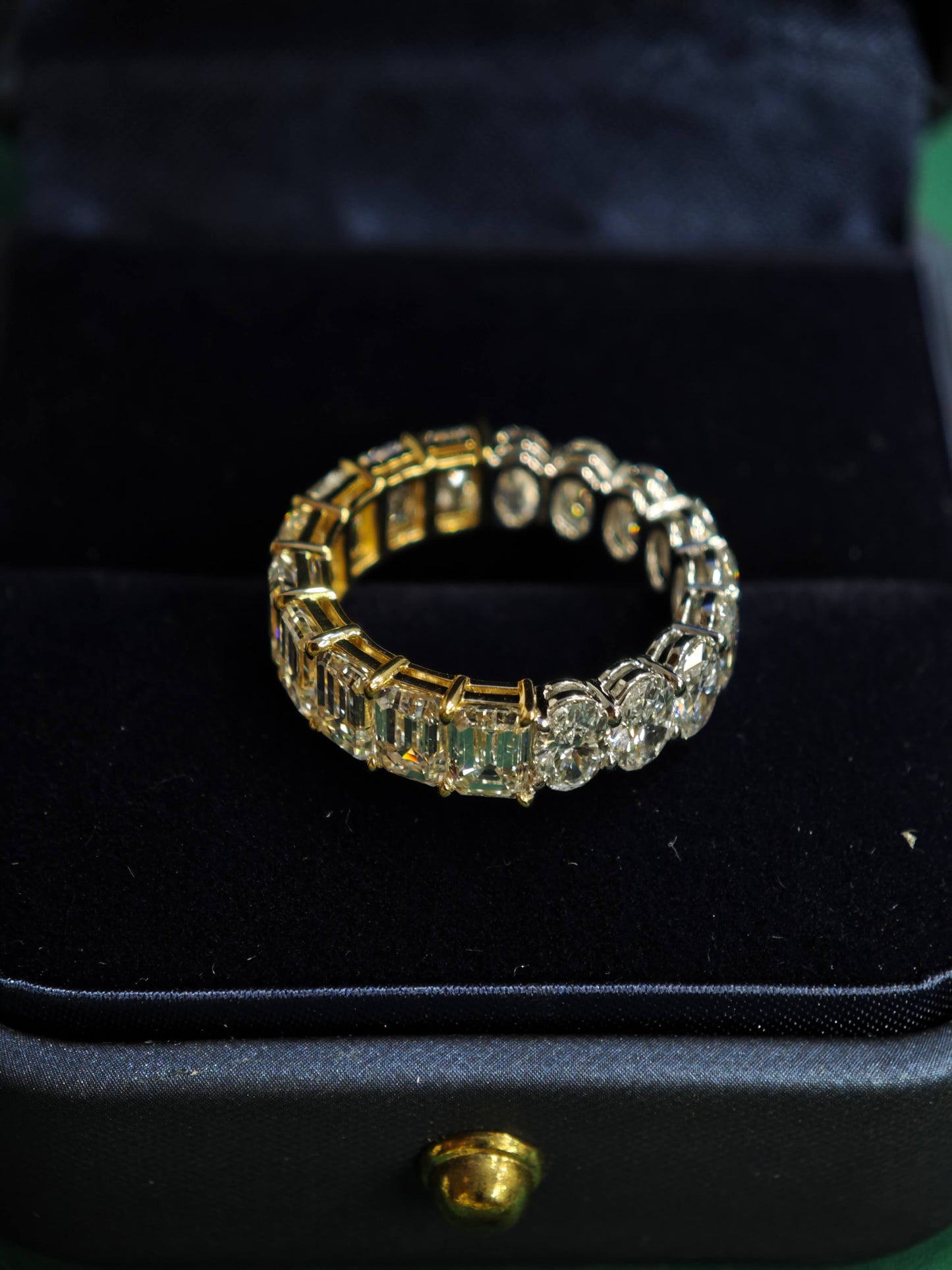 Solid 18K Gold Two-Tone Lab Diamond Eternity Band Ring (BMX 0980)