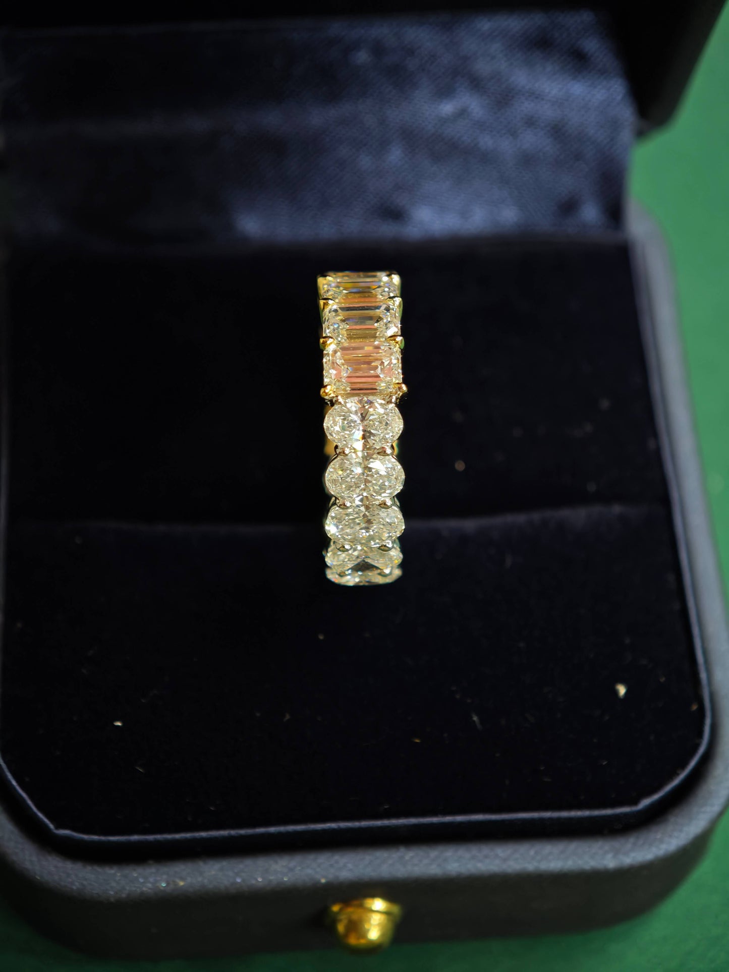 Solid 18K Gold Two-Tone Lab Diamond Eternity Band Ring (BMX 0980)