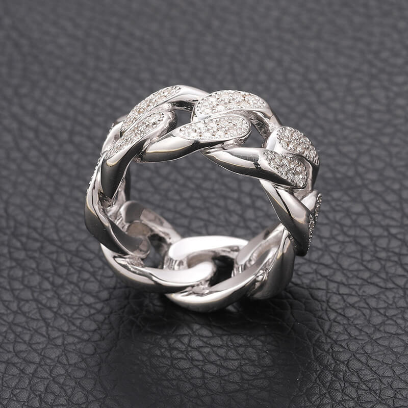 Classic Men's Miami Band Moissanite Ring S925 Sterling Silver (BMS123)