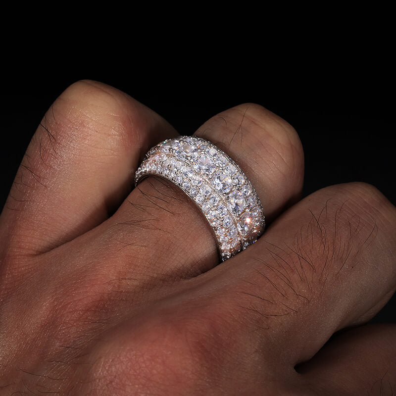Classic Men's Eternity Rings Moissanite S925 Sterling Silver (BMS118)