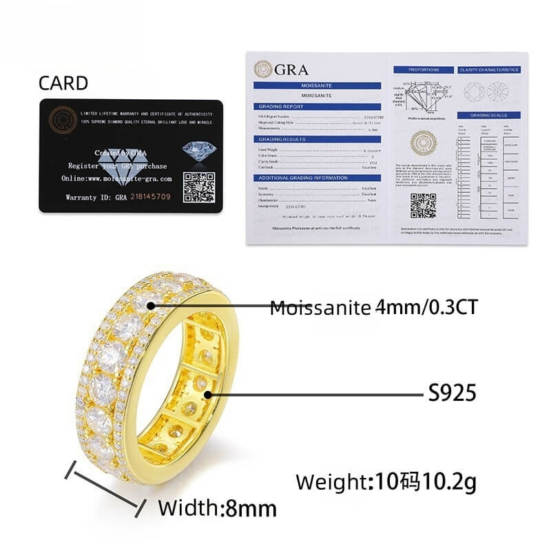 Classic Men's Eternal Band Moissanite Ring S925 Sterling Silver (BMS120)