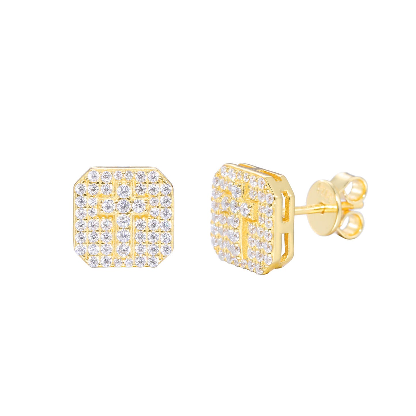 Classic Men's Studs Earrings Black Moissanite S925 Sterling Silver (BMS126)