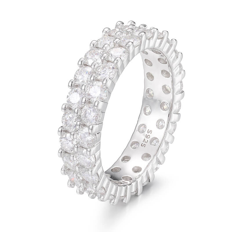 Classic Men's Eternal Double Band Moissanite Ring S925 Sterling Silver (BMS122)
