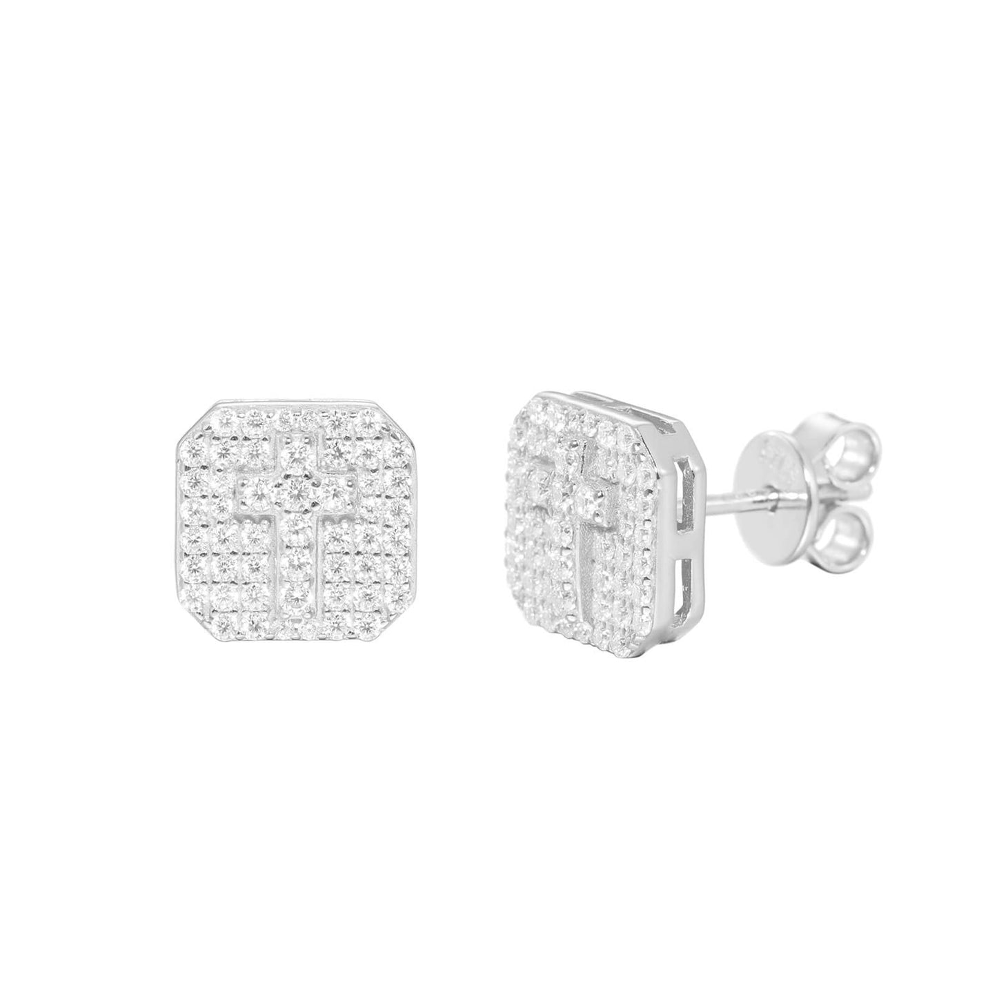 Classic Men's Studs Earrings Black Moissanite S925 Sterling Silver (BMS126)