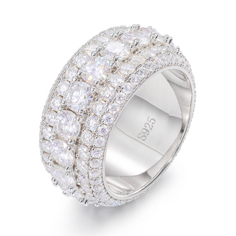 Classic Men's Eternity Rings Moissanite S925 Sterling Silver (BMS118)