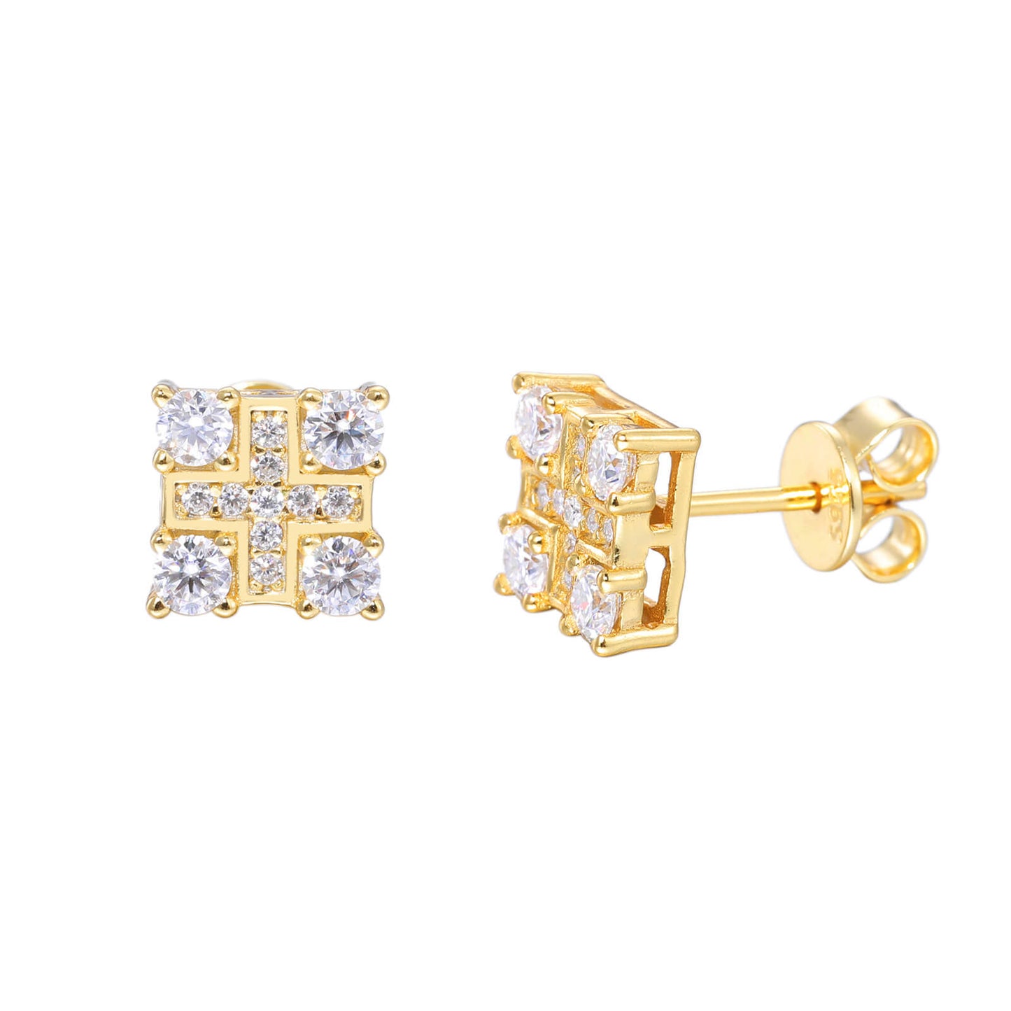 Classic Men's Studs Earrings Black Moissanite S925 Sterling Silver (BMS127)
