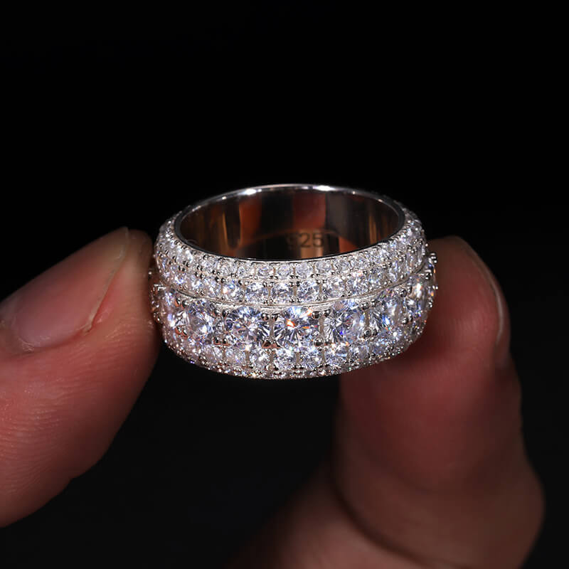 Classic Men's Eternity Rings Moissanite S925 Sterling Silver (BMS118)