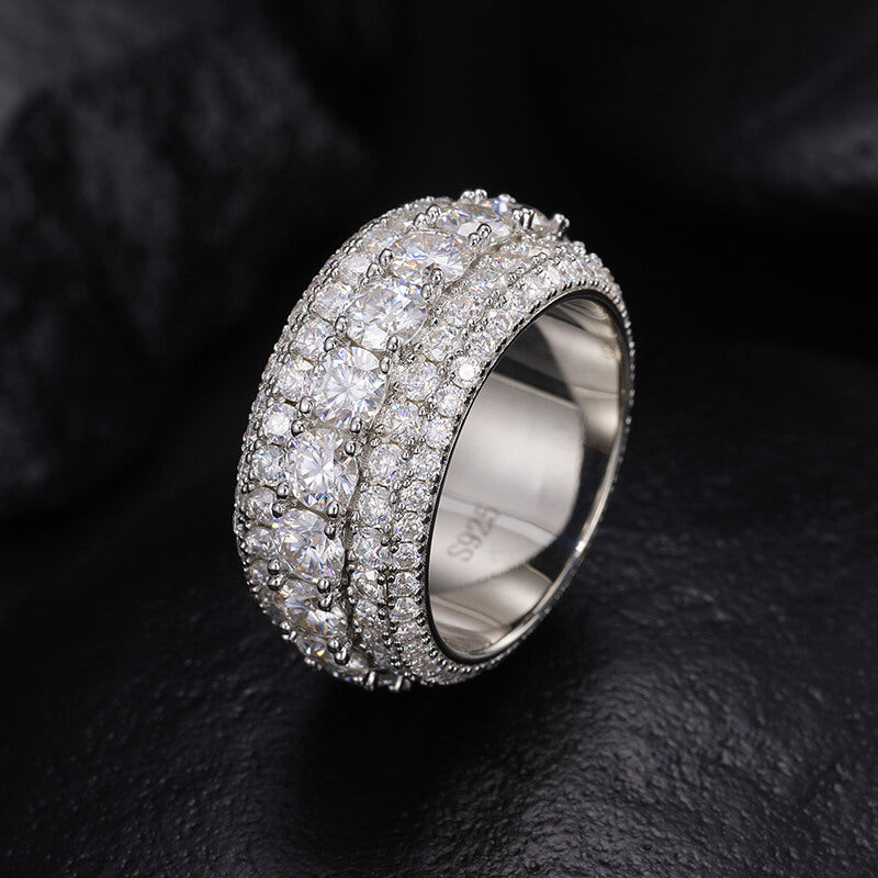 Classic Men's Eternity Rings Moissanite S925 Sterling Silver (BMS118)