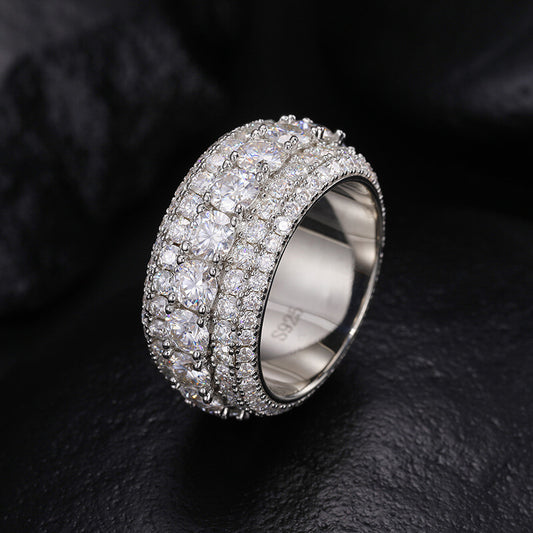 Classic Men's Eternity Rings Moissanite S925 Sterling Silver (BMS118)