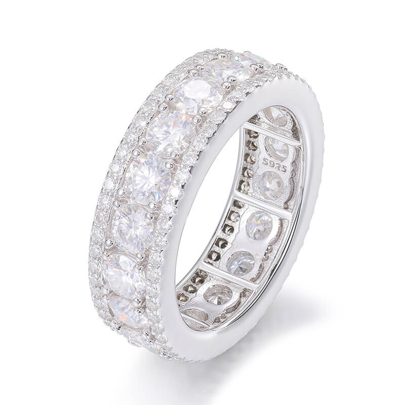 Classic Men's Eternal Band Moissanite Ring S925 Sterling Silver (BMS120)
