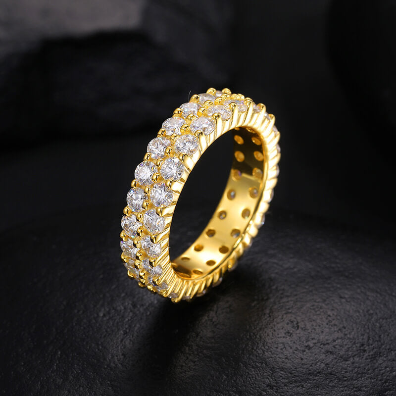Classic Men's Eternal Double Band Moissanite Ring S925 Sterling Silver (BMS122)