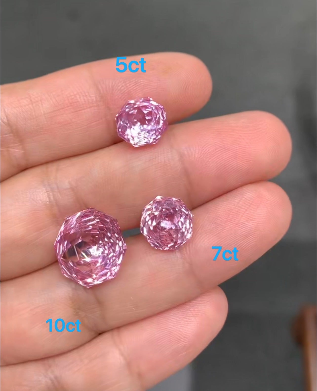Cas TIKTOK LIVESTREAM loose rose cutting gemstones lab fancy vivid pink par Padparadscha 5ct loose stone