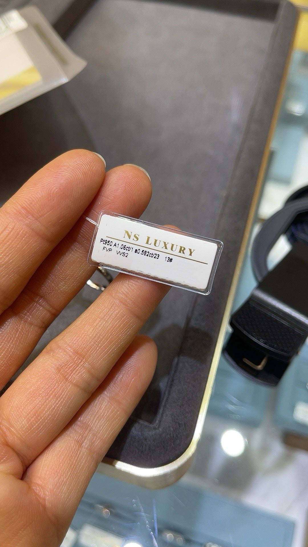 Tiktok Livestream Lab Grown Pink Diamond Ring, Pt950 1.06ct central stone, 0.582tcw size 5