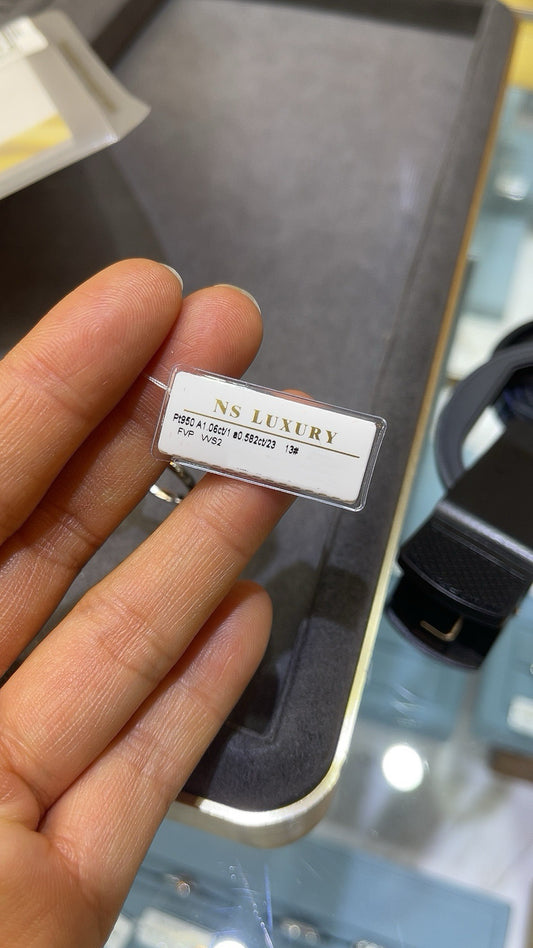 Tiktok Livestream Lab Grown Pink Diamond Ring, Pt950 1.06ct central stone, 0.582tcw size 5