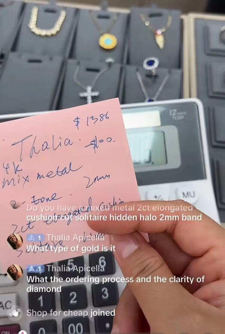 Tha TIKTOK LIVESTREAM 14K Yellow gold Solitaire with hidden halo band width 2mm 2ct elongated cushion E Color VVS2 size 6.5