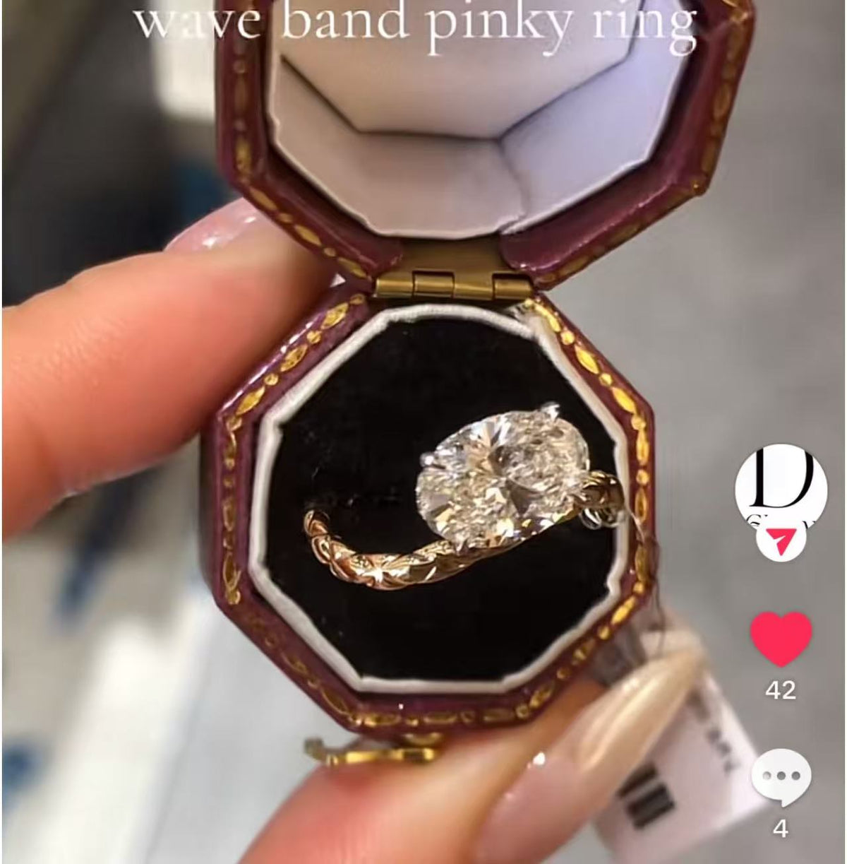RAB TIKTIOK LIVESTREAM solid 14k yellow gold 1ct oval cut ,E color VS1 Clarity with IGI certificate,wave band, size 6