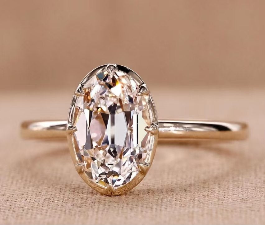 OLI 2-1 deposti link Tiktok livestream 14K yellow gold  4ct oval brilliat cut  D VVS2 lab grown diamonds with IGI Certifiate size