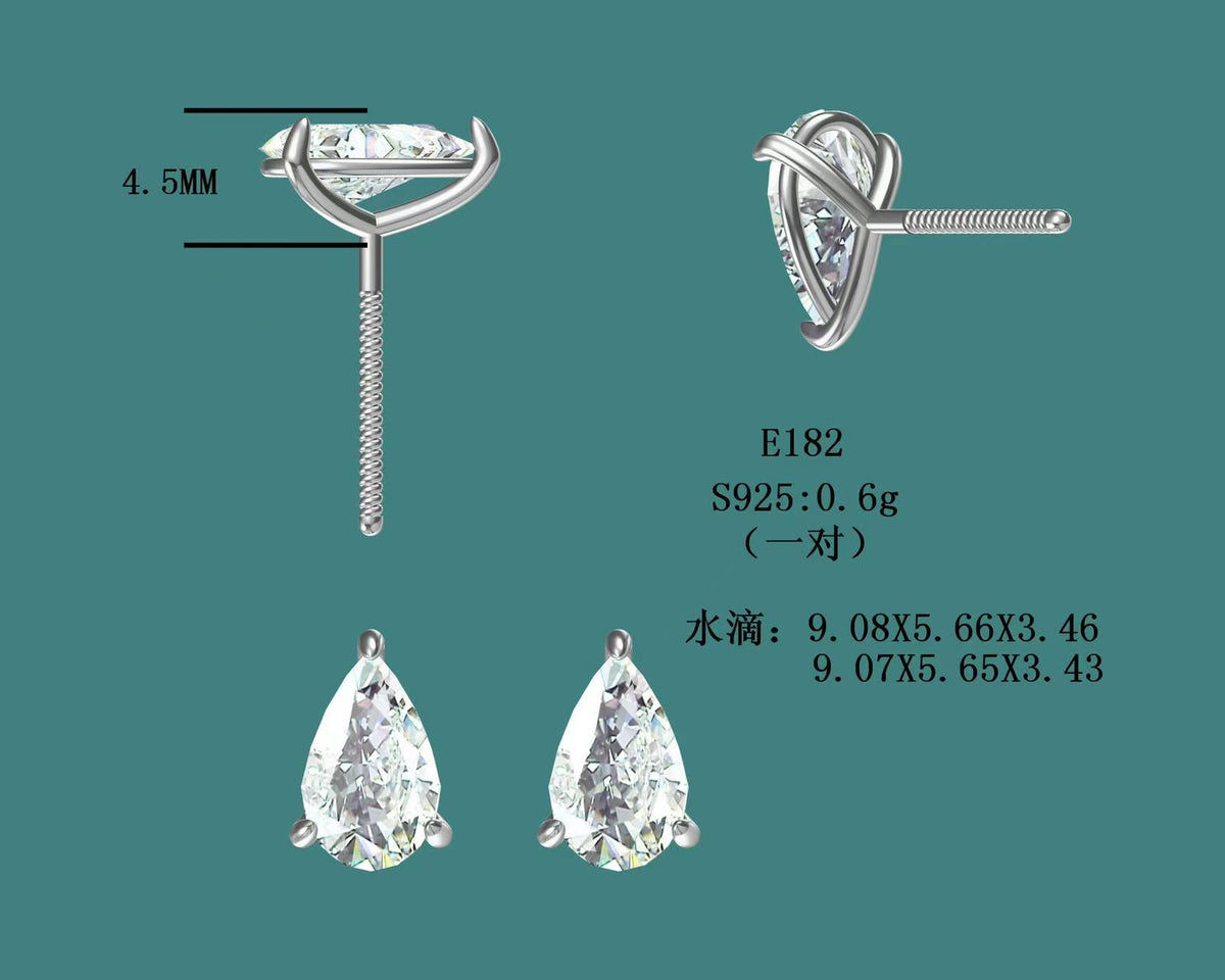 LIS link Tiktok livestream 2-2 deposit link 14K gold 3ct Marquise E VS1 lab grown diamonds with IGI Certifiate + 6ctw pear shape earring studs martini setting screw back size 5