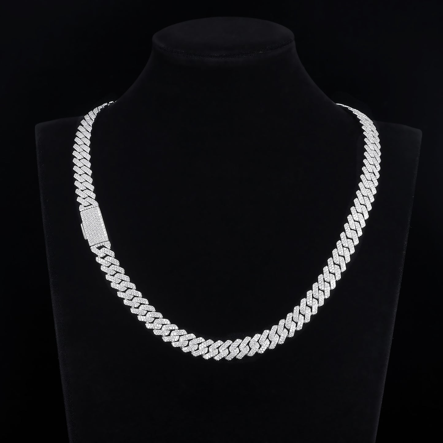 MOISSANITE Prong 10mm Rounded Prong Cuban Link Chain Necklace Choker Bracelet,Solid 925 Sterling Silver6.5"-24" LengthsPASSES DIAMOND Tester