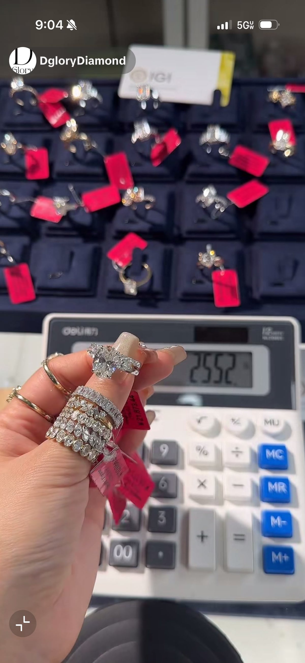 YO TIKTOK LIVESTREAM 2-1 LINK solid 14K white gold 5 CARATS Oval E color VS  Lab Grown Diamond Solitaire Ring with IGI certificate size 7.5 with a matching band side 2pcs pears