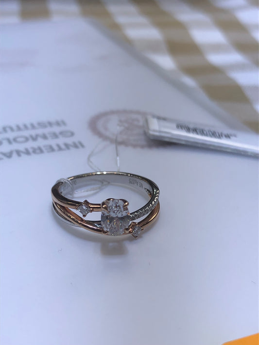 Tiktok Livestream Lab Grown Pink Diamond Ring, S925 sterling silver 0.55ct central stone, 0.122tcw 15pcs